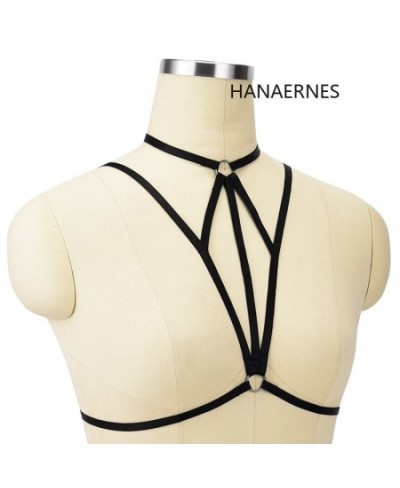 Sexy Bandage Lingerie Hollow Harness Lingerie Bustier Elastic Cupless Bra Elastic Harness Body Harness Top $21.70 - Underwear