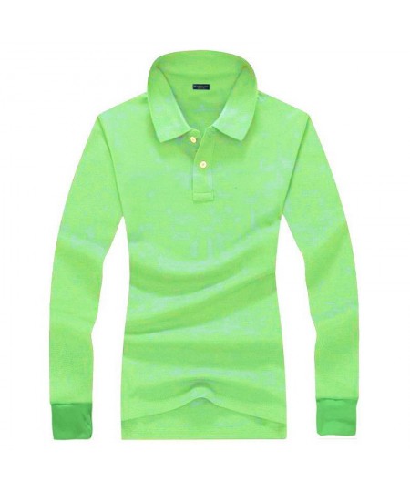 Fashion Spring Summer Solid Color POLO Shirts Autumn Women Turn-down Collar Casual Lapel T-shirt Long Sleeve Cotton Tops $45....