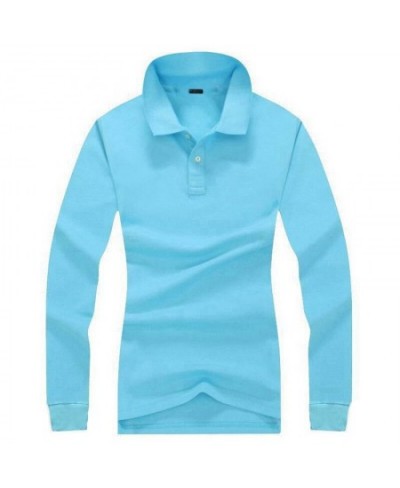 Fashion Spring Summer Solid Color POLO Shirts Autumn Women Turn-down Collar Casual Lapel T-shirt Long Sleeve Cotton Tops $45....