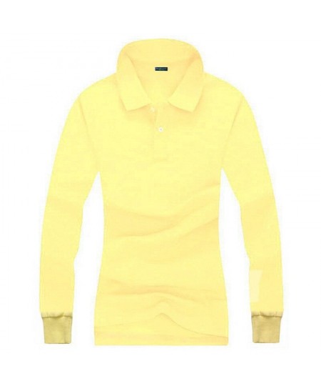 Fashion Spring Summer Solid Color POLO Shirts Autumn Women Turn-down Collar Casual Lapel T-shirt Long Sleeve Cotton Tops $45....