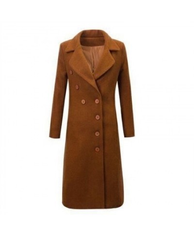 Female Woolen Coat Velvet 2023Women's Double-Breasted Woolen Coat Spring And Autumn Woolen Coat Fashion Suit Collar ThickTren...