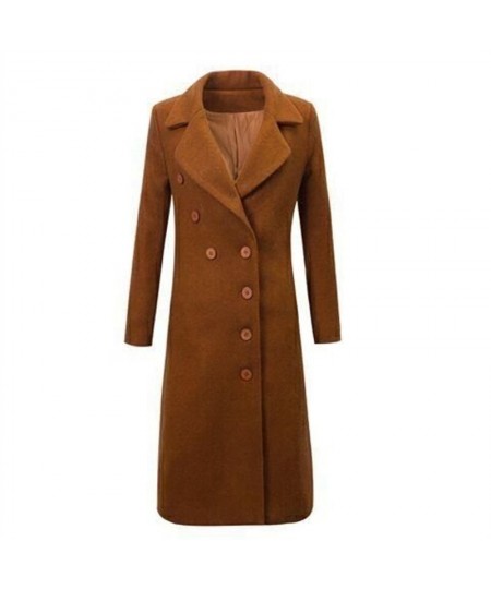 Female Woolen Coat Velvet 2023Women's Double-Breasted Woolen Coat Spring And Autumn Woolen Coat Fashion Suit Collar ThickTren...