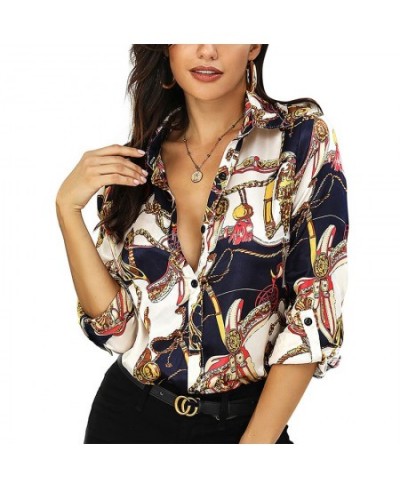 2023 New Design Women Printed Blouses Sexy V-neck Long Sleeve Casual Single-breasted Top Women Floral Print Vintage Shirt $26...