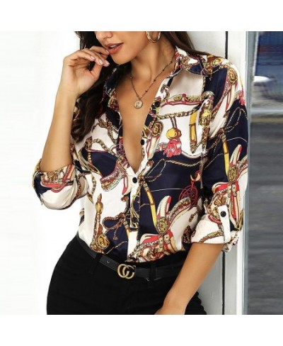 2023 New Design Women Printed Blouses Sexy V-neck Long Sleeve Casual Single-breasted Top Women Floral Print Vintage Shirt $26...