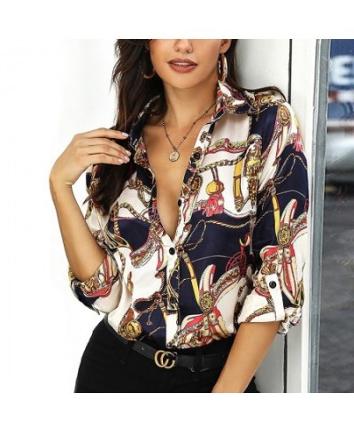 2023 New Design Women Printed Blouses Sexy V-neck Long Sleeve Casual Single-breasted Top Women Floral Print Vintage Shirt $26...