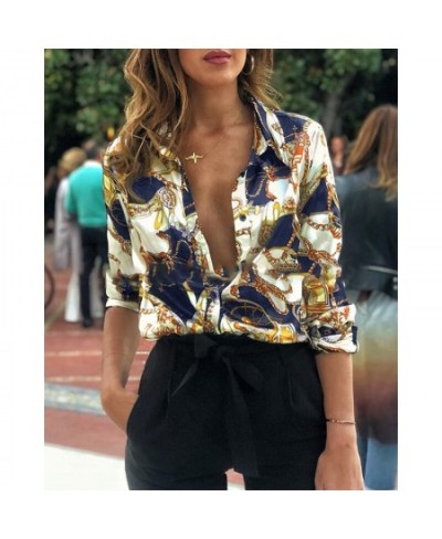 2023 New Design Women Printed Blouses Sexy V-neck Long Sleeve Casual Single-breasted Top Women Floral Print Vintage Shirt $26...