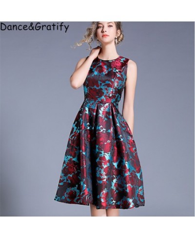 2023 New Vintage Summer O-Neck Print Expansion Streetwear Flower Party Dress Elegance Comfort Mid-calf A-Line One-piece Dress...