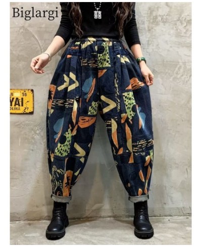 Oversized Loose Denim Pants Women Vintage Floral Print Harem Trousers Woman Casual Jeans Ladies Elastic High Waist Jeans 2023...