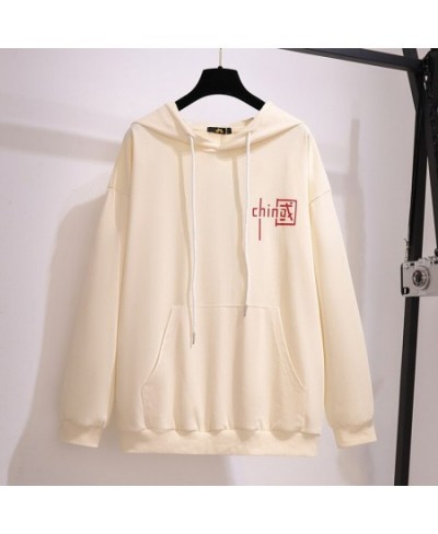 New 2023 Spring Autumn Plus Size Women Clothing Large Hoodie Long Sleeve Loose Cotton Beige Sweatshirt Coat 3XL 4XL 5XL 6XL 7...