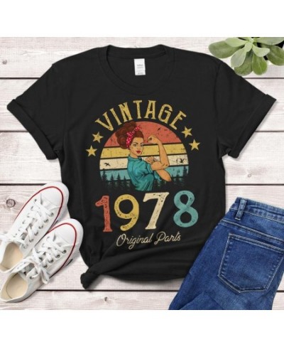 Vintage 1978 T-Shirt Made in 44th birthday years Fashion Letter Casual Short Sleeve Top Tee Cotton O Neck Lady Tshirt harajuk...