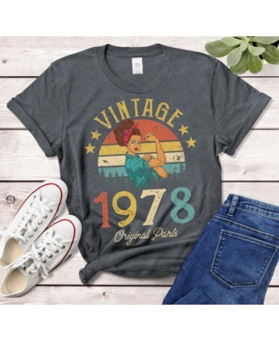 Vintage 1978 T-Shirt Made in 44th birthday years Fashion Letter Casual Short Sleeve Top Tee Cotton O Neck Lady Tshirt harajuk...