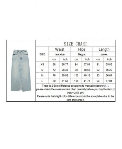 2023 New Women's Long Denim Skirt Summer Vintage High Wasit Jeans Skirt Female Straight Side Split A-line Pencil Skirts $56.9...