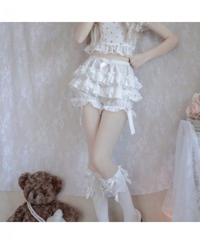 Lolita Maid Ruffle Shorts for Womens Teens Teenagers Cotton Pants Bloomers Kawayi Cute Security Short Pants $31.35 - Underwear