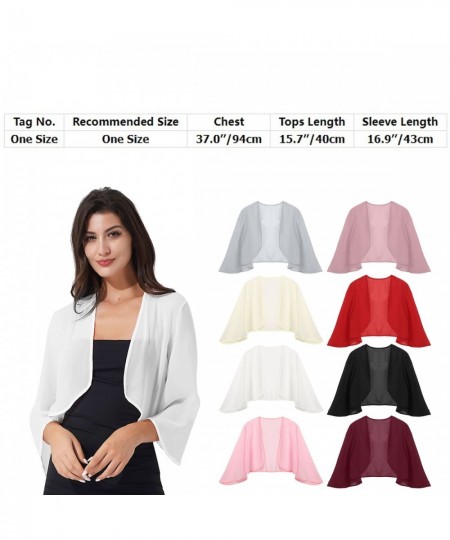 Women Summer Cardigans Chiffon Loose Kimono Cardigan Capes Bolero Shrug Elegant Chiffon Wedding Cape Wraps Shawls Cover Ups $...