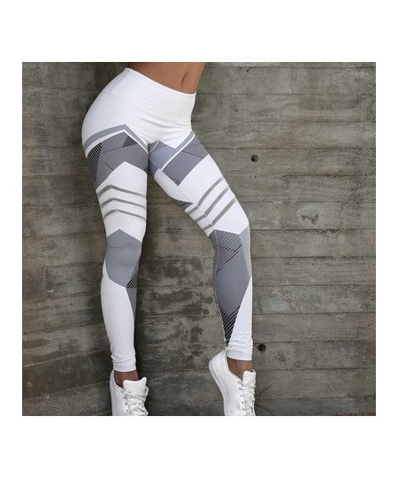 Women Quick Dry Sport Fitness Leggins Geometric Printed Sports Pants Yoga Pants Leggings Slim Tights Trousers For Women $19.1...