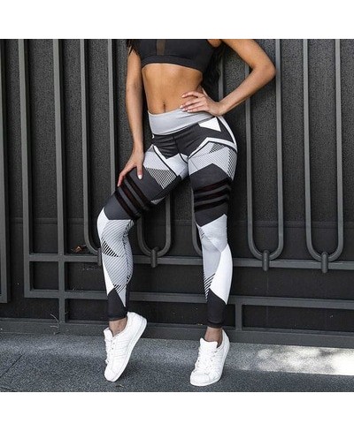 Women Quick Dry Sport Fitness Leggins Geometric Printed Sports Pants Yoga Pants Leggings Slim Tights Trousers For Women $19.1...