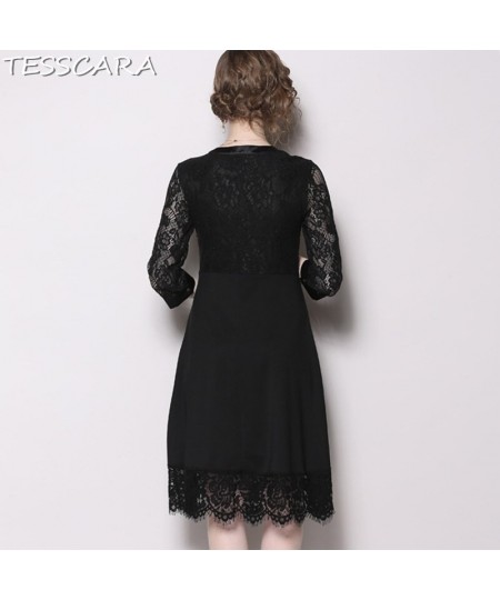 Women Autumn Office Elegant Embroidery Dress Festa Female High Quality Designer Party Vestidos Vintage Lace Robe Femme $67.70...