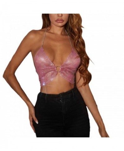 Women's Super Sparkling Diamond Mesh Sexy Nightclub Chain Camisole $33.83 - Underwear