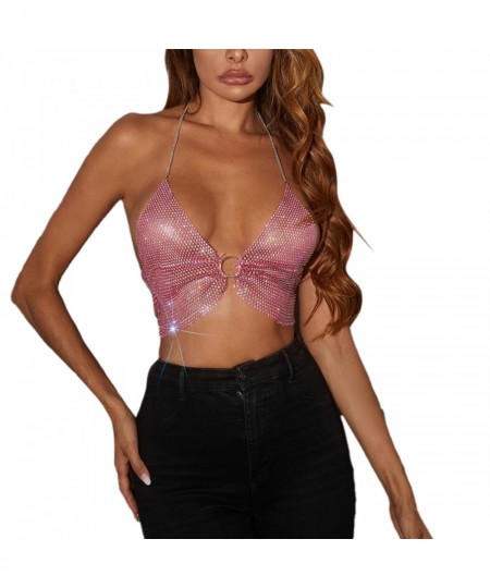 Women's Super Sparkling Diamond Mesh Sexy Nightclub Chain Camisole $33.83 - Underwear