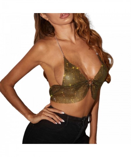 Women's Super Sparkling Diamond Mesh Sexy Nightclub Chain Camisole $33.83 - Underwear