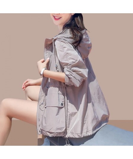 Sun Protection Clothing Women's Summer Thin Coat 2022 New Anti-Ultraviolet Breathable Shirt size 4XL Women's Jacket With Hood...