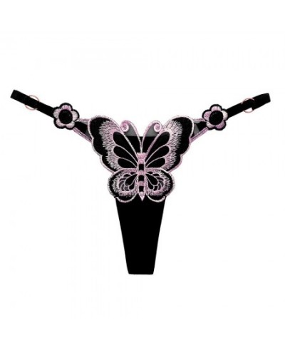 Sexy G-string Embroidery Panties T-Shaped Panties Low Waist Underwear Perspective Butterfly Thong Sexy Thongs Women Sexy $11....