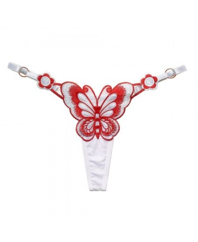 Sexy G-string Embroidery Panties T-Shaped Panties Low Waist Underwear Perspective Butterfly Thong Sexy Thongs Women Sexy $11....