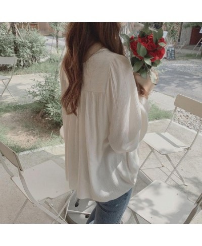 Blouses Women French Style Tender Classy Minimalist Square Collar Basic Autumn Feminino All-match Vintage Casual Top $25.36 -...