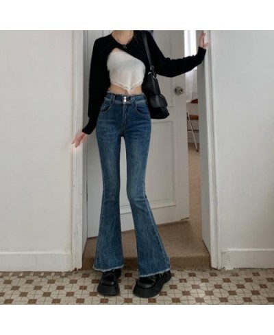 Women's Chic Ripped High Waist Flare Jeans Casual Streetwear Slim Long Denim Pants Lady Boot Cut Jeans Trousers $46.20 - Bottoms