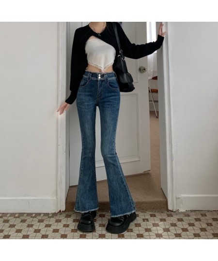 Women's Chic Ripped High Waist Flare Jeans Casual Streetwear Slim Long Denim Pants Lady Boot Cut Jeans Trousers $46.20 - Bottoms