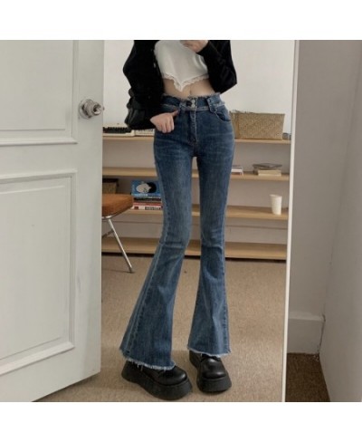 Women's Chic Ripped High Waist Flare Jeans Casual Streetwear Slim Long Denim Pants Lady Boot Cut Jeans Trousers $46.20 - Bottoms