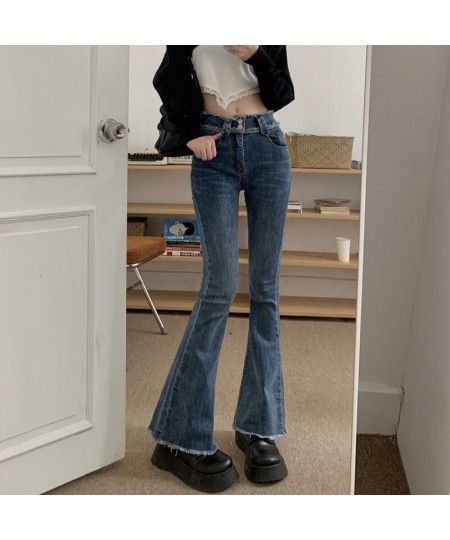 Women's Chic Ripped High Waist Flare Jeans Casual Streetwear Slim Long Denim Pants Lady Boot Cut Jeans Trousers $46.20 - Bottoms