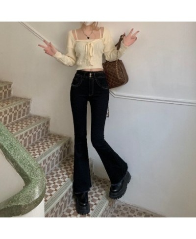 Women's Chic Ripped High Waist Flare Jeans Casual Streetwear Slim Long Denim Pants Lady Boot Cut Jeans Trousers $46.20 - Bottoms