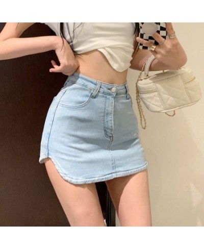 Skirts Women Asymmetrical Slim Solid Denim Minimalist Fashion High Waist All-match Leisure Korean Style Ladies Hotsweet Summe...