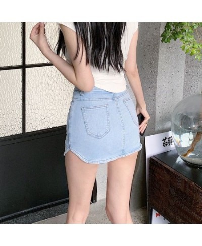 Skirts Women Asymmetrical Slim Solid Denim Minimalist Fashion High Waist All-match Leisure Korean Style Ladies Hotsweet Summe...