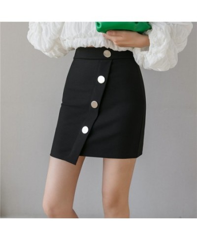 2022 New Women Package Hip Skirt Fashion Single Breasted Irregular Mini Skirts Office Lady Sexy Bodycon Stretch Skirt $37.68 ...