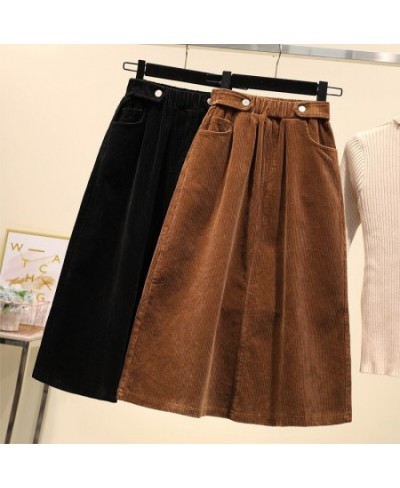 2023 New Women's Corduroy Skirt Autumn and Winter Retro Harajuku Loose A-line Women Long Skirt High Waist Ladies $59.70 - Bot...