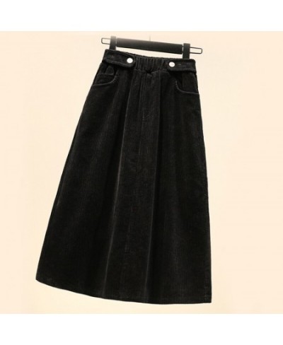 2023 New Women's Corduroy Skirt Autumn and Winter Retro Harajuku Loose A-line Women Long Skirt High Waist Ladies $59.70 - Bot...