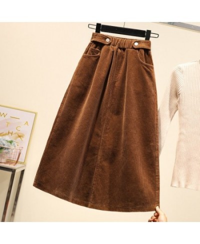 2023 New Women's Corduroy Skirt Autumn and Winter Retro Harajuku Loose A-line Women Long Skirt High Waist Ladies $59.70 - Bot...