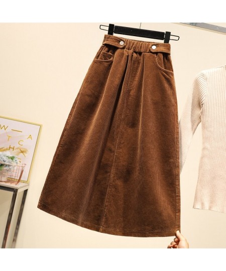 2023 New Women's Corduroy Skirt Autumn and Winter Retro Harajuku Loose A-line Women Long Skirt High Waist Ladies $59.70 - Bot...