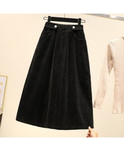 2023 New Women's Corduroy Skirt Autumn and Winter Retro Harajuku Loose A-line Women Long Skirt High Waist Ladies $59.70 - Bot...