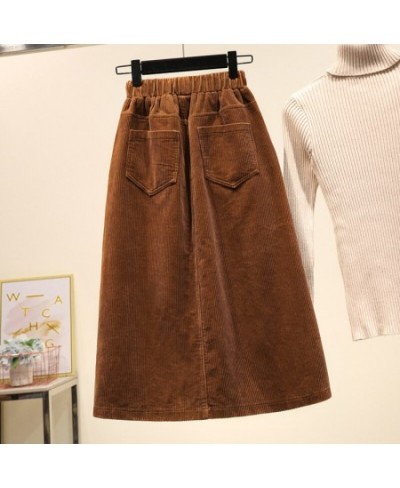 2023 New Women's Corduroy Skirt Autumn and Winter Retro Harajuku Loose A-line Women Long Skirt High Waist Ladies $59.70 - Bot...