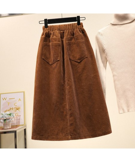 2023 New Women's Corduroy Skirt Autumn and Winter Retro Harajuku Loose A-line Women Long Skirt High Waist Ladies $59.70 - Bot...