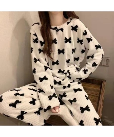 Women's Pajamas Warm Winter Thermal Pajamas for Women Flannel Women Thick Coral Velvet Sleepwear Flannel Pajamas Set $38.00 -...