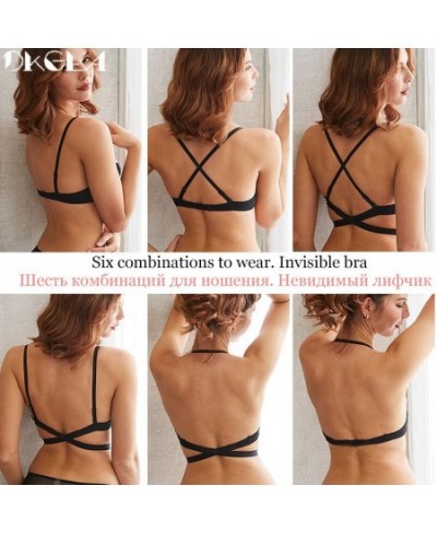 Fashion Backless Bra Lnvisible Lingerie C D Cup Deep U Sexy Bra U Plunge Half Cup Brassiere Black Women Underwear Push Up Bra...