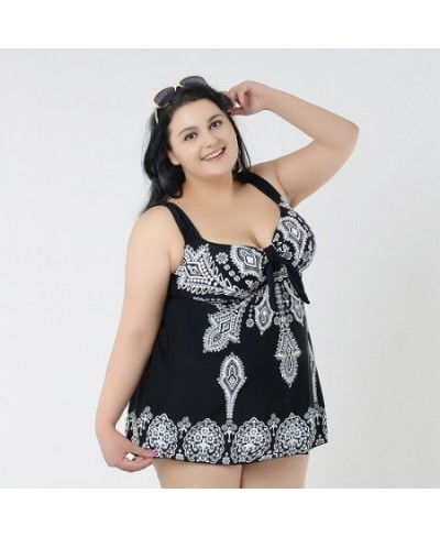 Fat Women's Swimming Suit Plus Size 10XL Tankini Swimsuit with Skirt Female Tummy Control Two Piece Swimwear Swimdress $106.5...