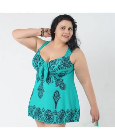 Fat Women's Swimming Suit Plus Size 10XL Tankini Swimsuit with Skirt Female Tummy Control Two Piece Swimwear Swimdress $106.5...