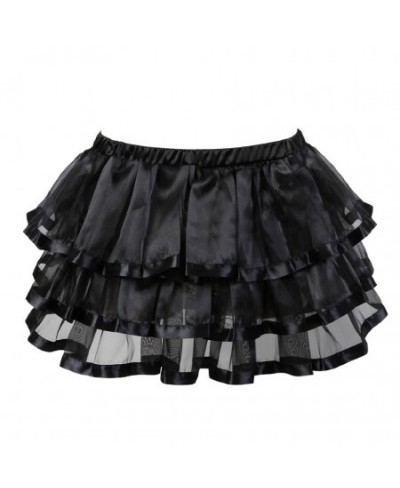 Women Sexy Layered Ruffled Striped Mini Skirt Showgirl Party Fashion Mesh Tulle Dance Tutu Skirts Match Corset Pleated Skirt ...