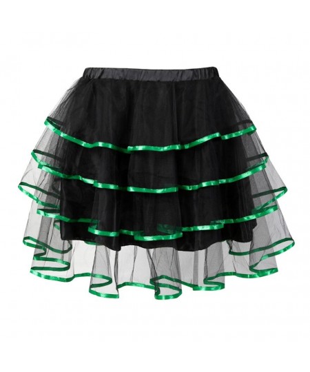 Women Sexy Layered Ruffled Striped Mini Skirt Showgirl Party Fashion Mesh Tulle Dance Tutu Skirts Match Corset Pleated Skirt ...