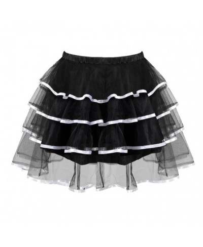 Women Sexy Layered Ruffled Striped Mini Skirt Showgirl Party Fashion Mesh Tulle Dance Tutu Skirts Match Corset Pleated Skirt ...